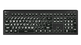 Large Print - White on Black<br>ASTRA2 Backlit Keyboard – Windows<br>